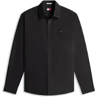 Tommy Hilfiger Langarmhemd TOMMY JEANS "TJM POPLIN", Herren, Gr. L (52), N-Gr, schwarz, Web, Obermaterial: 100% Baumwolle, regular fit, 1-Knopf-Manschette, Hemden Langarmhemd, Regular fit, Kentkragen