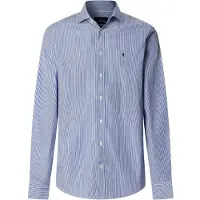 Hackett für Herren. HM3010537 bengala gestreiftes hemd city fit tailliert blau (M), Lässig, Party, Baumwolle, Klassisch, Langarm