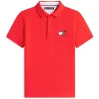 Tommy Hilfiger Boys Wavy Flag Polo Rapid Red Größe: 16 | Hemden Outlet | kids | Rot