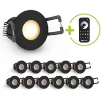 Longlife LED Einbaustrahler Mini Livorno 3W 2700K IP65 - Farbe: schwarz matt - Anzahl: 2x