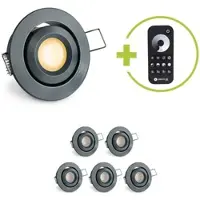 Longlife LED Einbaustrahler Mini schwenkbar Matera 3W 2700K IP44 - Farbe: anthrazit RAL 7016 ...