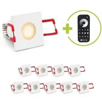 Longlife LED Einbaustrahler Mini Livorno eckig 3W 2700K IP65 - Farbe: weiß - Anzahl: 10x