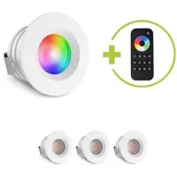 Longlife LED Einbaustrahler Mini flach Torino 3W RGBW IP44 - Farbe: weiß - Anzahl: 4x