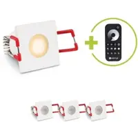 Longlife LED Einbaustrahler Mini Livorno eckig 3W 2700K IP65 - Farbe: weiß - Anzahl: 4x
