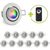 Longlife LED Einbaustrahler Mini schwenkbar Matera 3W RGBW IP44 - Farbe: silber - Anzahl: 12x