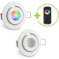 Longlife LED Einbaustrahler Mini schwenkbar Matera 3W RGBW IP44 - Farbe: weiß - Anzahl: 2x