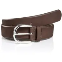 MONTI Ledergürtel "PAVIA", Damen, Gr. 75, braun (dunkelbraun), Rindsleder, unifarben, Gürtel Ledergürtel, aus Nubukleder mit glänzender Dornschließe – 3,5 cm breit