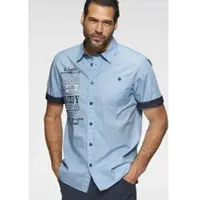 Man'S World Kurzarmhemd , Herren, Gr. M (39/40), N-Gr, blau (hellblau), Obermaterial: 100% Baumwolle, bedruckt, unifarben, bequem, abgestepptes Bündchen, Hemden Kurzarmhemd, mit Print, Topseller