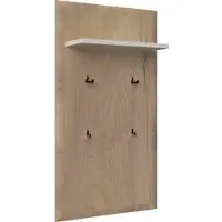 Otto Home Garderobenpaneel "Gala", beige (pacific walnuß decor, beige hg), B:70cm H:128cm T:22cm, Holzwerkstoff, MDF, Garderobenpaneele, Garderobenpaneel, Hochglanz, mit Ablageboden und 4 Metallhaken