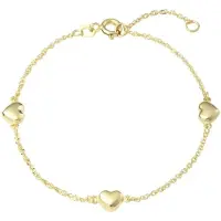 Amor Armkette "Herzen", gold (gelbgoldfarben), Armbänder, Damen, 19cm, Gelbgold 375, Armkette