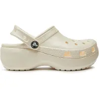 Crocs Schuhe Classic Platform Glitter Clog W Chalk 2072410WV