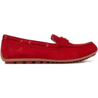 Tamaris 1100000002199 , Damen, Gr. 37, rot, Ziegenveloursleder, unifarben, Schuhe 1100000002199, Slipper, Schlupfschuh, Flats mit Ösen und modischen Durchzügen
