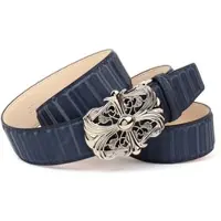 Anthoni Crown Ledergürtel , Damen, Gr. 85, blau (dunkelblau), Rindsleder, Gürtel Ledergürtel