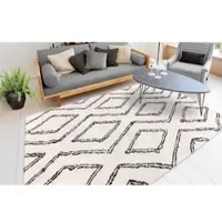 My Home Hochflor-Teppich "Jeana" Gr. 6, beige (elfenbeinfarben), B:200cm H:27mm L:290cm, Kunstfaser, Teppiche, Hochflor-Teppich, retro, Wohnzimmer