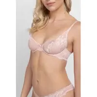 Dorina Bügel-BH "Perfect Lace", Damen, Gr. 85, Cup D, pink, Obermaterial: 90% Nylon, 10% Elasthan, BHs Bügel-BH, transparent, mit Spitze, mit Bügel, verstellbare Träger, mit Schleife