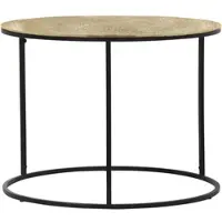 Mirrors & More Couchtisch rund Schwarz Gold Ø 60cm Beistelltisch für Sofas, Wohnzimmertisch