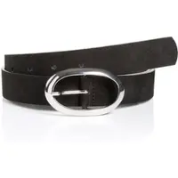 MONTI Synthetikgürtel "SIENA", Damen, Gr. 75, schwarz, Materialmix, unifarben, Gürtel Synthetikgürtel, mit weichem Echtleder und modischer ovaler Glanzschließe – 3 cm breit
