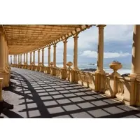 Papermoon Fototapete "Pergola da Foz in Porto", bunt, B:3m L:2,23m, Vlies, Tapeten, Fototapete