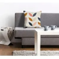 Queence Dekokissen "Nils", bunt (bunt, bedruckt), B:40cm L:40cm, Polyester, Dekokissen_Sitzkissen_Kissenhüllen, Dekokissen, Kissenhülle,Blätter,Floral,Naturmotiv,Pflanzenmuster