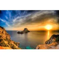 Papermoon Fototapete "Insel Es Vedrá Ibiza", bunt, B:3m L:2,23m, Vlies, Tapeten, Fototapete
