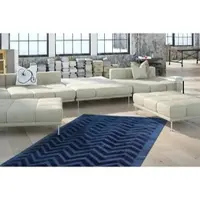 Kayoom Teppich "Luxury 410" Gr. 4, blau (marineblau), B:160cm H:13mm L:230cm, Viskose, Teppiche, Teppich, Wohnzimmer