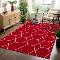 Sanat Teppich "Trellis, auch als Läufer und Rund", rot, B:240cm H:10mm L:340cm, Kunstfaser, Teppiche, Teppich, Kurzflor, skandi, boho, große Farbauswahl, alle Räume