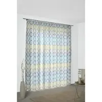 Wirth Vorhang "Zirbello" Gr. 4, blau, B:132cm H:245cm, Jacquard, Baumwolle, Polyester, Gardinen, Vorhang