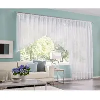 Otto Home 1100000002199 "Eby" Gr. 2, weiß, B:400cm H:100cm, Satin, Polyester, Gardinen, 1100000002199, Gardine, Fertiggardine, transparent, Topseller