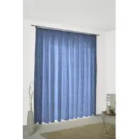 Wirth Vorhang "Toco-Ranke" Gr. 4, blau, B:132cm H:245cm, Chenille, Polyacryl, Polyester, Gardinen, Vorhang