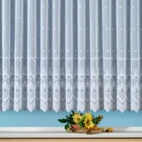 Weckbrodt Gardine "London" Gr. 15, weiß, B:600cm H:160cm, Jacquard, Polyester, Gardinen, Gardine, Jacquard, Allover, Motiv, halbtransparent, Bordüre, Sockel, Store