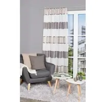 Home wohnideen Vorhang "WALTER" Gr. 4, grau (stein), B:140cm H:245cm, Polyester, Gardinen, Vorhang, Kräuselbandschal WALTER Querstreifen