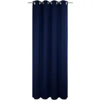 Wirth Vorhang "Newbury" Gr. 3, blau (nachtblau), B:130cm H:225cm, Jacquard, Baumwolle, Polyester, Gardinen, Vorhang