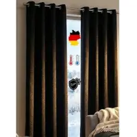 Wirth 1100000002199 "Trondheim B" Gr. 6, schwarz, B:131cm H:245cm, Chenille, Polyacryl, Gardinen, 1100000002199
