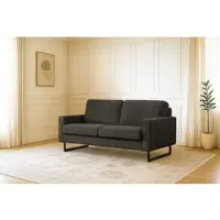 Home affaire 2-Sitzer "Pinto, 166 cm, Cord, Chenille, Lederoptik", schwarz (onyx), B:166cm H:85cm T:97cm, 90% Polyester, 10% Nylon, Sofas, 2-Sitzer, mit Keder, schwarze Metallfüße, Wellenunterfederung