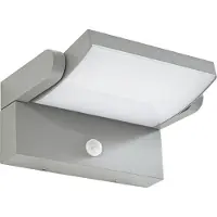LINDBY LED-Außenwandlampe Sherin, hellgrau schwenkbar Sensor