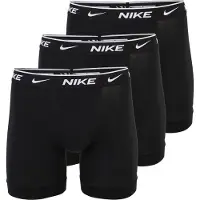 Nike Boxer UNDERWEAR "BOXER BRIEF 3PK", Herren, Gr. S, 3 Stk., schwarz (schwarz, schwarz, schwarz), Jersey, Obermaterial: 95% Baumwolle, 5% Elasthan, körpernah, Unterhosen Boxer, mit Logo-Elastikbund