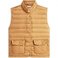 Tommy Hilfiger Steppweste "FEMININE LW DOWN VEST", Damen, Gr. L (42/44), braun (hickory), Web, Obermaterial: 100% Nylon, unifarben, regular fit normal, Westen Steppweste, mit aufgesetzten Taschen