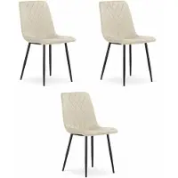 Leobert Stuhl Turin Aus Samt, Beige, 3Er - Set