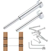 Vevor 20er-Pack unsichtbares Kabelgeländer-Set T316 Edelstahl 1/8" unsichtbare Aufnahme und Gesenkbolzenende für Kabelgeländer Gesenkspanner 1/8" für Holz-/Metallpfosten Kabelgeländer-Hardware Silber