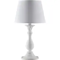 Bonetti Illumina Shabby Chic Tischlampe Lucca Holz Weiß 1 Licht E27