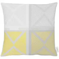 Apelt Dekokissen "VERONA2" Gr. 1, grau (grau, gelb, gemustert), B:48cm L:48cm, Polyester, Dekokissen_Sitzkissen_Kissenhüllen, Dekokissen, Kissenhülle mit Füllung, 1 Stück