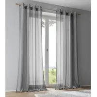 Kutti Heimtextilien Vorhang "Vinola" Gr. 4, grau (grau, silberfarben), B:130cm H:245cm, Wirkware, Polyester, Gardinen, Vorhang, Ösengardine modern Netzstruktur Glanz