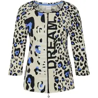 MADELEINE "Shirtjacke Sportiver Halbarm Shirtblazer mit Print" Rippenqualität