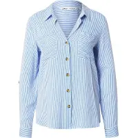 ONLY 1100000002199 "ONLYASMIN SHIRT L/S WVN NOOS", Damen, Gr. S, blau (marina stripes:sofia), Web, Obermaterial: 100% Viskose, gestreift, loose fit hüftbedeckend, Blusen 1100000002199