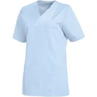 Leiber Damenkasack, kurzarm, leicht tailliert, hellblau, Kasack ideal für die Pflege und Medizin, Größe: 3XL