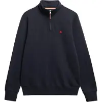 Superdry für Herren. M2014381A Preppy Half Zip-Sweatshirt marineblau (XL), Lässig, Baumwolle, Langarm