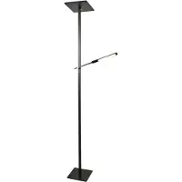 FABAS LUCE Ideal - Schwarze LED-Stehleuchte aus Metall H.180 cm - 2 Lichter mit 40 W und 8 W mit integrierter LED 3000 K