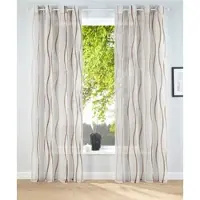 Otto Home Gardine "Dimona" Gr. 4, beige (creme, schoko), B:140cm H:245cm, Voile, Polyester, Gardinen, Gardine, 2-er Set, transparent, Voile, Polyester, Wellen, Topseller