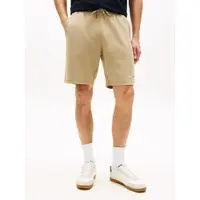 Tommy Hilfiger Sweatshorts "TOMMY LOGO", Herren, Gr. M, N-Gr, beige (keystone), Web, Obermaterial: 100% Baumwolle, unifarben, regular fit kurz, Hosen Sweatshorts, Regular fit mit elastischem Bund