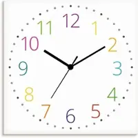 ARTland Wanduhr auf Alu Funkuhr - schwarzer Zeiger Modernes Ziffernblatt Größe: 30x30 cm